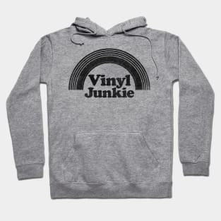 Vintage Look Vinyl Junkie Design Hoodie